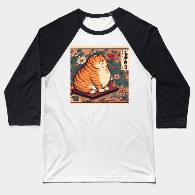 garfield in japanese style 5/12 Baseball T-Shirt by Maverick Media